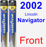 Front Wiper Blade Pack for 2002 Lincoln Navigator - Hybrid