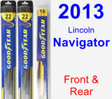 Front & Rear Wiper Blade Pack for 2013 Lincoln Navigator - Hybrid