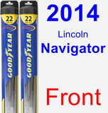 Front Wiper Blade Pack for 2014 Lincoln Navigator - Hybrid