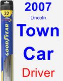 Driver Wiper Blade for 2007 Lincoln Town Car - Hybrid