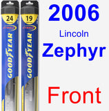 Front Wiper Blade Pack for 2006 Lincoln Zephyr - Hybrid