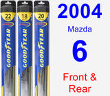 Front & Rear Wiper Blade Pack for 2004 Mazda 6 - Hybrid