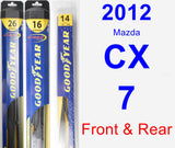 Front & Rear Wiper Blade Pack for 2012 Mazda CX-7 - Hybrid