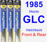 Front & Rear Wiper Blade Pack for 1985 Mazda GLC - Hybrid