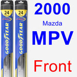 Front Wiper Blade Pack for 2000 Mazda MPV - Hybrid