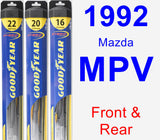 Front & Rear Wiper Blade Pack for 1992 Mazda MPV - Hybrid