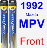 Front Wiper Blade Pack for 1992 Mazda MPV - Hybrid