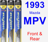 Front & Rear Wiper Blade Pack for 1993 Mazda MPV - Hybrid