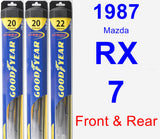 Front & Rear Wiper Blade Pack for 1987 Mazda RX-7 - Hybrid