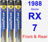 Front & Rear Wiper Blade Pack for 1988 Mazda RX-7 - Hybrid