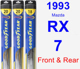 Front & Rear Wiper Blade Pack for 1993 Mazda RX-7 - Hybrid