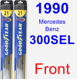 Front Wiper Blade Pack for 1990 Mercedes-Benz 300SEL - Hybrid