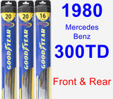 Front & Rear Wiper Blade Pack for 1980 Mercedes-Benz 300TD - Hybrid