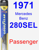 Passenger Wiper Blade for 1971 Mercedes-Benz 280SEL - Hybrid