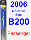 Passenger Wiper Blade for 2006 Mercedes-Benz B200 - Hybrid