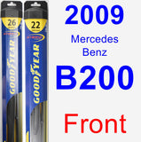 Front Wiper Blade Pack for 2009 Mercedes-Benz B200 - Hybrid