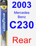 Rear Wiper Blade for 2003 Mercedes-Benz C230 - Hybrid