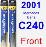 Front Wiper Blade Pack for 2001 Mercedes-Benz C240 - Hybrid