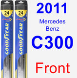 Front Wiper Blade Pack for 2011 Mercedes-Benz C300 - Hybrid