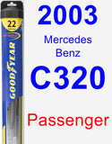 Passenger Wiper Blade for 2003 Mercedes-Benz C320 - Hybrid