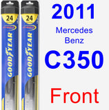 Front Wiper Blade Pack for 2011 Mercedes-Benz C350 - Hybrid