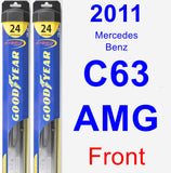 Front Wiper Blade Pack for 2011 Mercedes-Benz C63 AMG - Hybrid