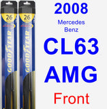 Front Wiper Blade Pack for 2008 Mercedes-Benz CL63 AMG - Hybrid