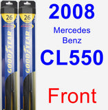 Front Wiper Blade Pack for 2008 Mercedes-Benz CL550 - Hybrid