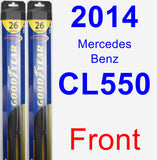 Front Wiper Blade Pack for 2014 Mercedes-Benz CL550 - Hybrid