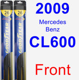 Front Wiper Blade Pack for 2009 Mercedes-Benz CL600 - Hybrid