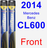 Front Wiper Blade Pack for 2014 Mercedes-Benz CL600 - Hybrid