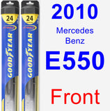 Front Wiper Blade Pack for 2010 Mercedes-Benz E550 - Hybrid