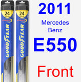 Front Wiper Blade Pack for 2011 Mercedes-Benz E550 - Hybrid