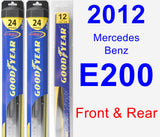 Front & Rear Wiper Blade Pack for 2012 Mercedes-Benz E200 - Hybrid