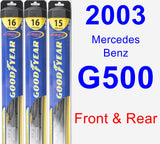 Front & Rear Wiper Blade Pack for 2003 Mercedes-Benz G500 - Hybrid