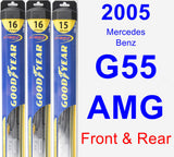 Front & Rear Wiper Blade Pack for 2005 Mercedes-Benz G55 AMG - Hybrid