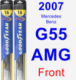 Front Wiper Blade Pack for 2007 Mercedes-Benz G55 AMG - Hybrid