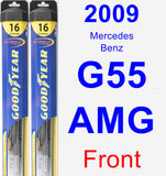 Front Wiper Blade Pack for 2009 Mercedes-Benz G55 AMG - Hybrid