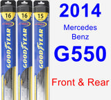 Front & Rear Wiper Blade Pack for 2014 Mercedes-Benz G550 - Hybrid