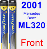 Front Wiper Blade Pack for 2001 Mercedes-Benz ML320 - Hybrid