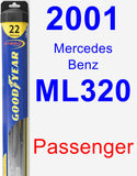 Passenger Wiper Blade for 2001 Mercedes-Benz ML320 - Hybrid