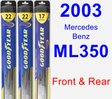 Front & Rear Wiper Blade Pack for 2003 Mercedes-Benz ML350 - Hybrid