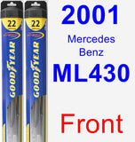 Front Wiper Blade Pack for 2001 Mercedes-Benz ML430 - Hybrid