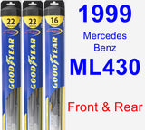 Front & Rear Wiper Blade Pack for 1999 Mercedes-Benz ML430 - Hybrid