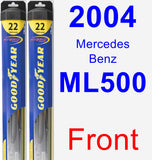 Front Wiper Blade Pack for 2004 Mercedes-Benz ML500 - Hybrid