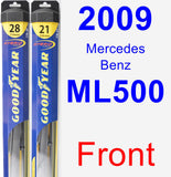 Front Wiper Blade Pack for 2009 Mercedes-Benz ML500 - Hybrid