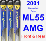 Front & Rear Wiper Blade Pack for 2001 Mercedes-Benz ML55 AMG - Hybrid