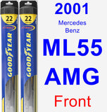 Front Wiper Blade Pack for 2001 Mercedes-Benz ML55 AMG - Hybrid