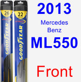 Front Wiper Blade Pack for 2013 Mercedes-Benz ML550 - Hybrid