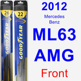 Front Wiper Blade Pack for 2012 Mercedes-Benz ML63 AMG - Hybrid